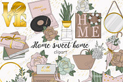 Home Sweet Home Clipart, an Object Illustration by GlamArtZhanna (Thumbnail 1 of 3)