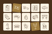 Furniture Doodle Icon Set, an Outline Icon by Vectors Market (Thumbnail 5 of 8)