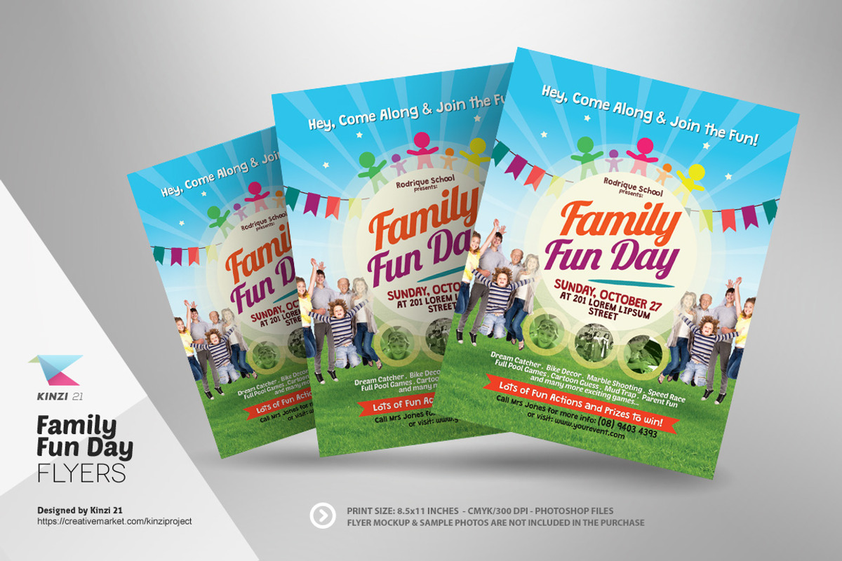 Family Fun Day Flyers, a Flyer Template by kinzi21 (Photo 2 of 5)