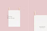 5x7 Card Mockup & Pegs Mockup, a Graphic by HALFTOUNE (Thumbnail 1 of 2)
