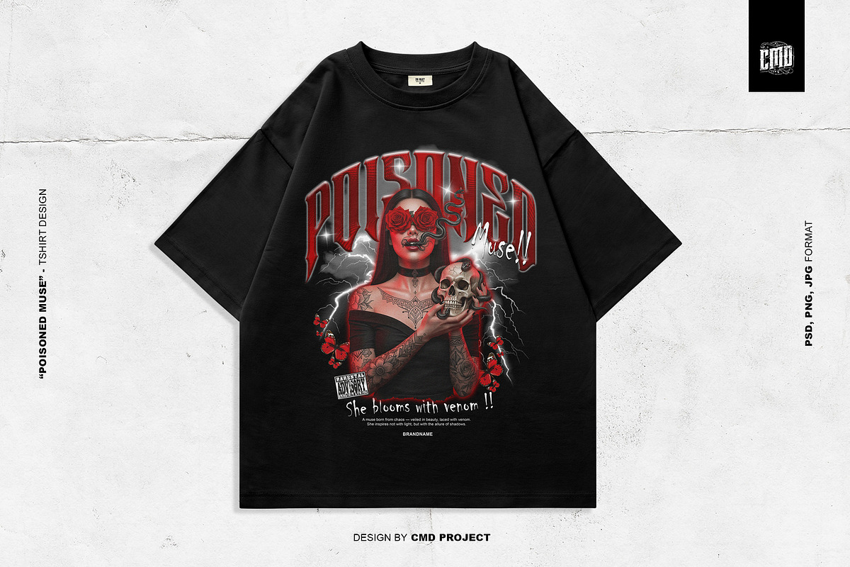 Poisoned Muse – Gothic T-Shirt Art, an Object Graphic by Cmd Project (Photo 1 of 9)