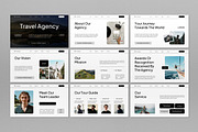White Black Modern Travel Agency PPT, a Presentation Template by graphicook (Thumbnail 2 of 4)