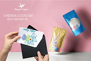 Easter Bunnies illustrations, a Seasonal Illustration by Winged Graphics (Thumbnail 3 of 4)