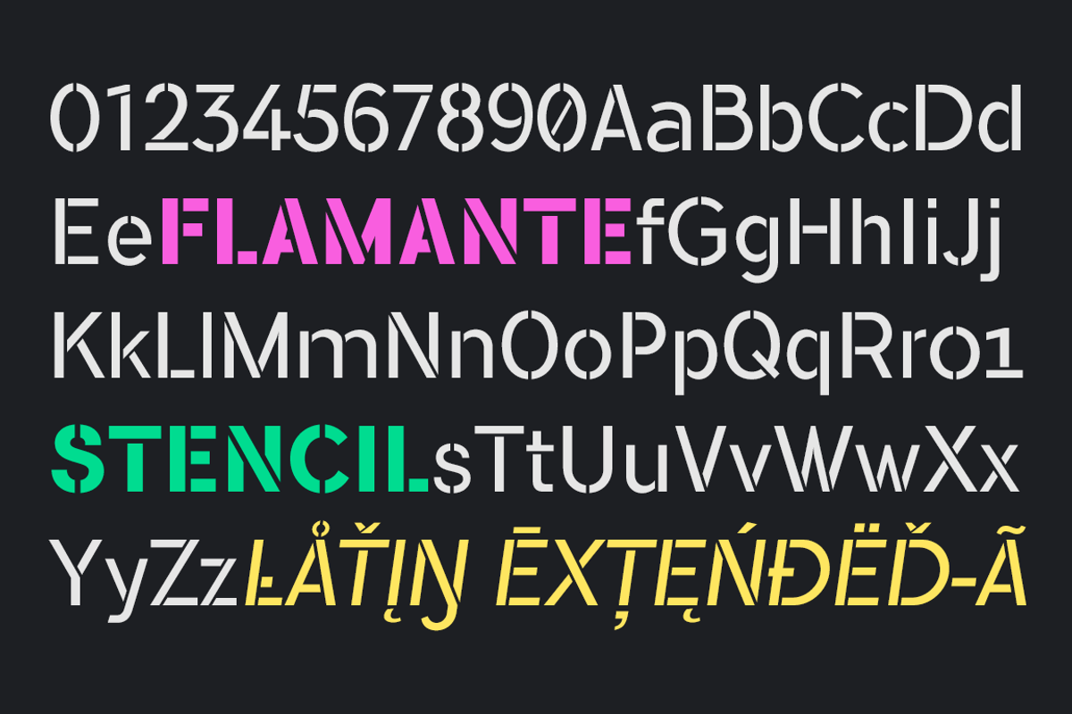 Flamante Stencil -4 fonts- preview 3