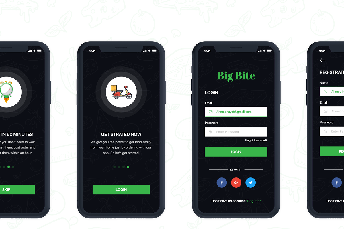 Big Bite iOS UI Kit, a Social Media Template by Ahmed Nayef