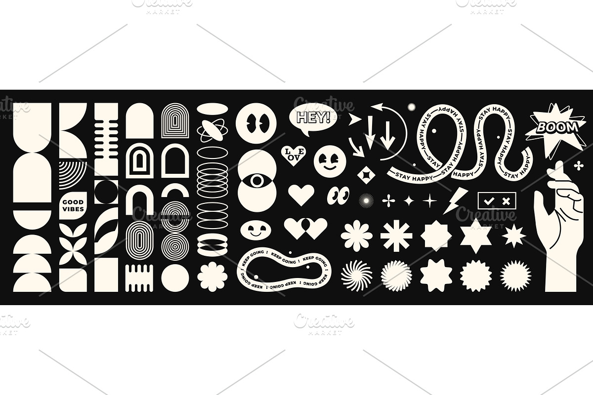 Abstract geometric shapes set vector, an Object Illustration by Zaie