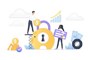Money saving security financial, a Finance Illustration by Lemberg Vector