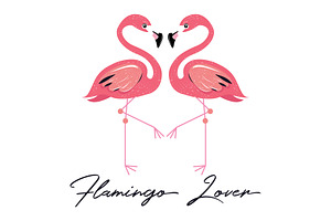 Flamingo Tropical Bird Letter Vector