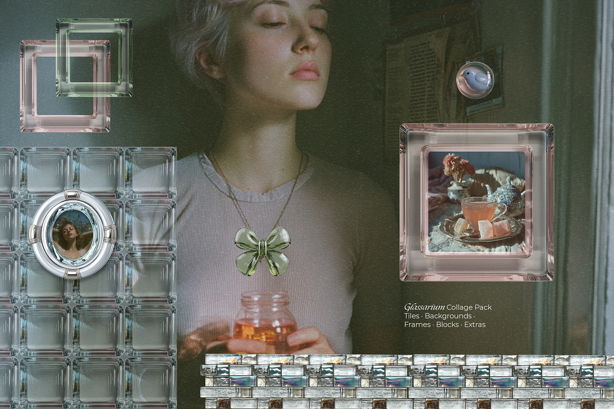 Glassarium — Glass Tiles Collage Kit, an Object Graphic by R-studio (Photo 2 of 11)