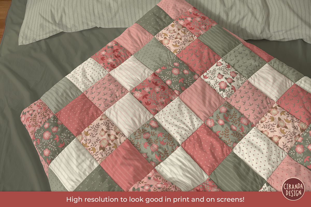 Patchwork Quilt and Bed Linen Mockup, a Household Mockup by Ciranda Design (Photo 5 of 10)
