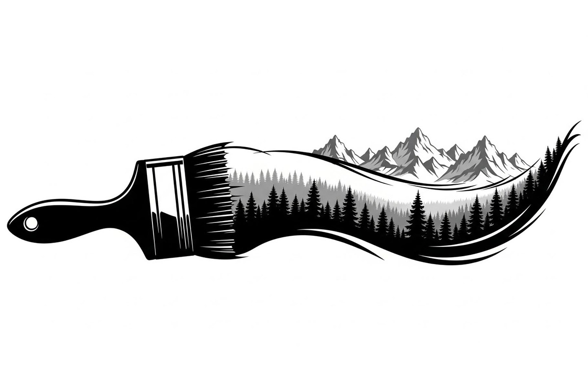 Nature Landscape Paintbrush Design B, an Illustration by Designs_River (Photo 3 of 31)