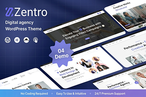 Zentro - Digital Agency WP Theme, a WordPress Template by ThemesRain