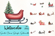 Santa Claus Sleigh Silhouette Clipar, an Illustration by CrexoraLab (Thumbnail 1 of 5)