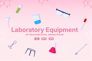 Laboratory Equipment Vector Bundle, an Object Graphic by Artnivora.Std