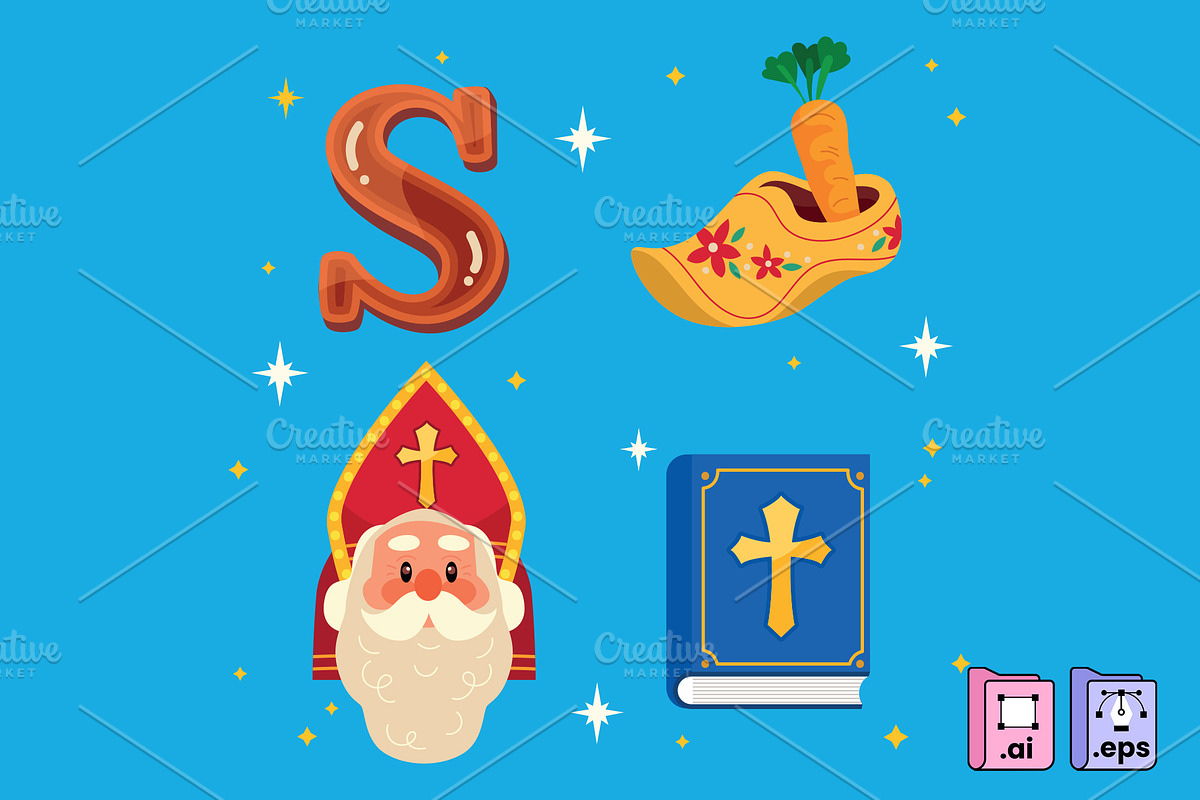 Hand Drawn Sinterklaas Elements, an Object Graphic by MISS CHATZ (Photo 2 of 3)