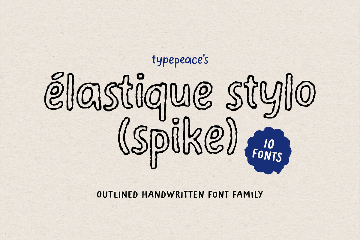 Elastique Stylo Spike - Outline Font, a Slab Serif Font by type peace (Photo 1 of 14)