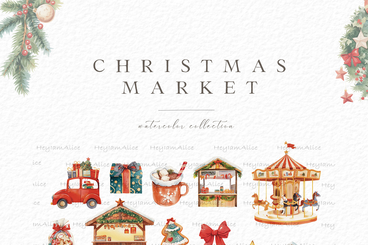 Christmas Market, a Seasonal Illustration by heyiamalice (Photo 11 of 15)