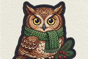 Cozy Winter Owl PNG, an Object Illustration by DreamCafeArt