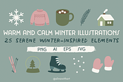 Warm & Calm Winter Illustrations, a Seasonal Illustration by alinawithart (Thumbnail 1 of 16)