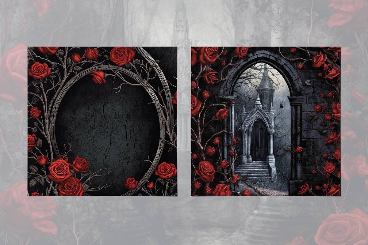 Ghostly Roses Digital Papers, a Background Graphic by Curve Design (Photo 10 of 12)