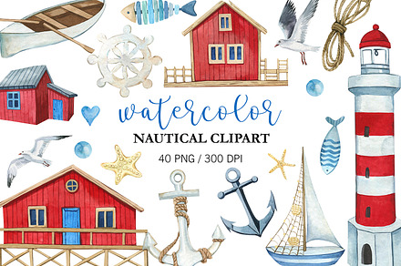 Watercolor Coastal Beach Clipart PNG, an Object Illustration by PatternPalette