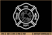 Fire Department Logo SVG, an Illustration by Handy Arts Studio (Thumbnail 1 of 3)