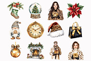 Wild Leopard Christmas Clipart, a Seasonal Illustration by Design Market (Thumbnail 4 of 5)