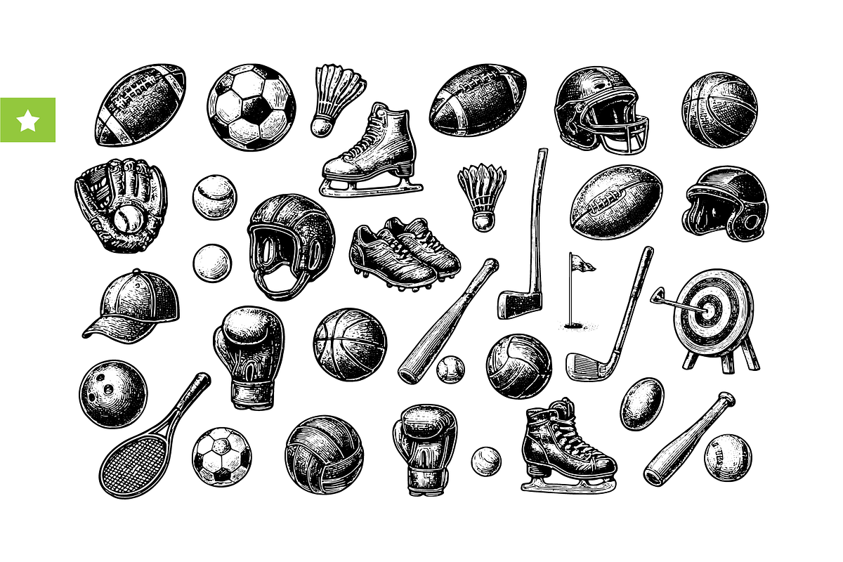 Vintage Sports Equipment, an Object Graphic by RT Studio