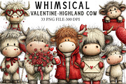 Whimsical Valentine-highland Cow Cli, an Illustration by Libby Wishes (Thumbnail 1 of 8)