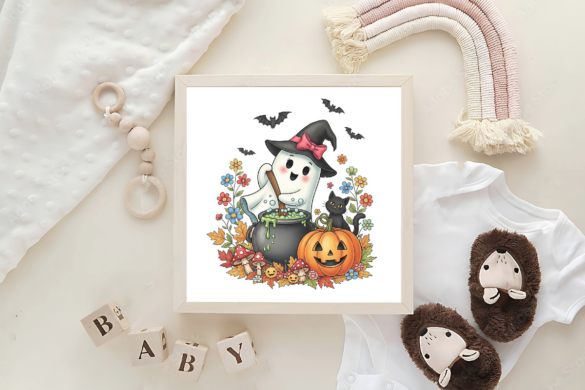 Halloween Ghost Stir the Pot Fall, an Illustration by CraftArtStudio (Photo 4 of 4)
