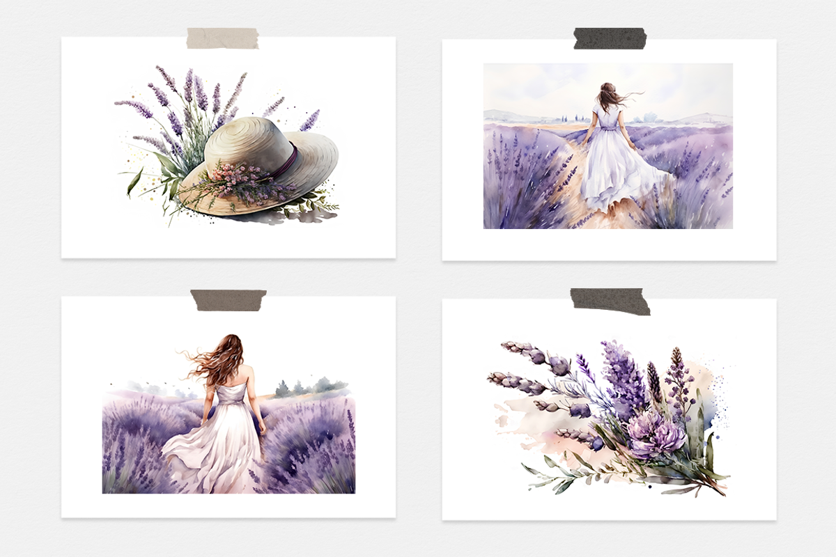 Lavender Watercolor Collection, a Seasonal Illustration by artsy-fartsy (Photo 10 of 12)