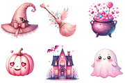 Cute Halloween Clipart, Pink, an Illustration by DreamArtGraphic (Thumbnail 2 of 4)