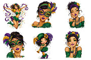 Mardi Grass Girl Clipart, an Illustration by Dream Creation (Thumbnail 3 of 6)