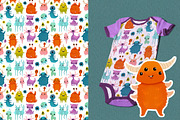 Charming Monsters Clipart & Patterns, an Illustration by LukaJreym (Thumbnail 5 of 11)