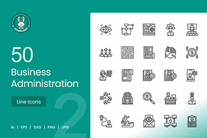 Business Administration Line Icons, an Icon by IconBunny