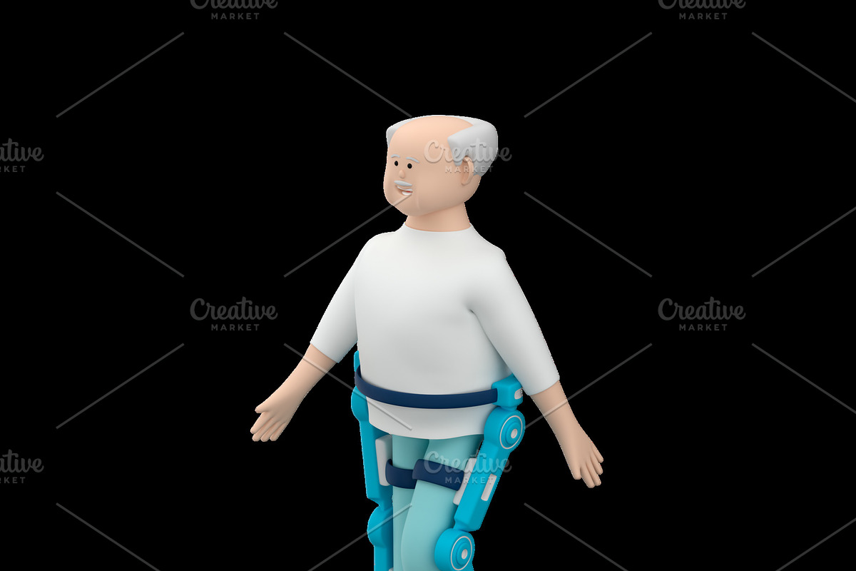 Senior man character, a Technology Illustration by Artem Varnitsin