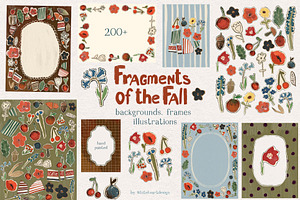 Fall Cottagecore Frames Backgrounds, a Decorative Illustration by whiteheartdesign