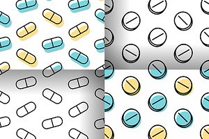 Pills Seamless Pattern