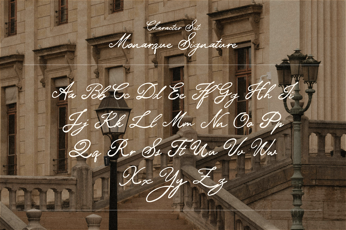 Monarque Signature Script Font, a Script Font by Creacy Studio (Photo 7 of 8)
