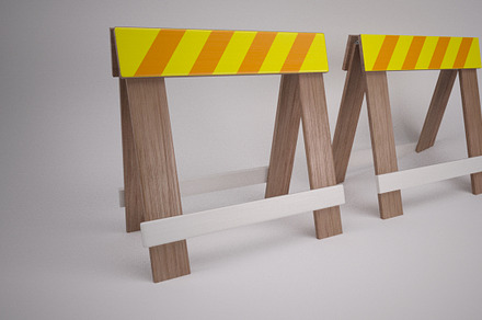 Construction Barrier, an Object 3D Model by kjpargeterimages