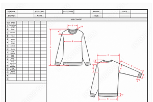 Sweatshirt Vector & Size Spec Sheet
