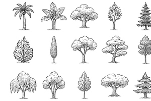 Tree Collection Set, an Object Graphic by nikagraphic