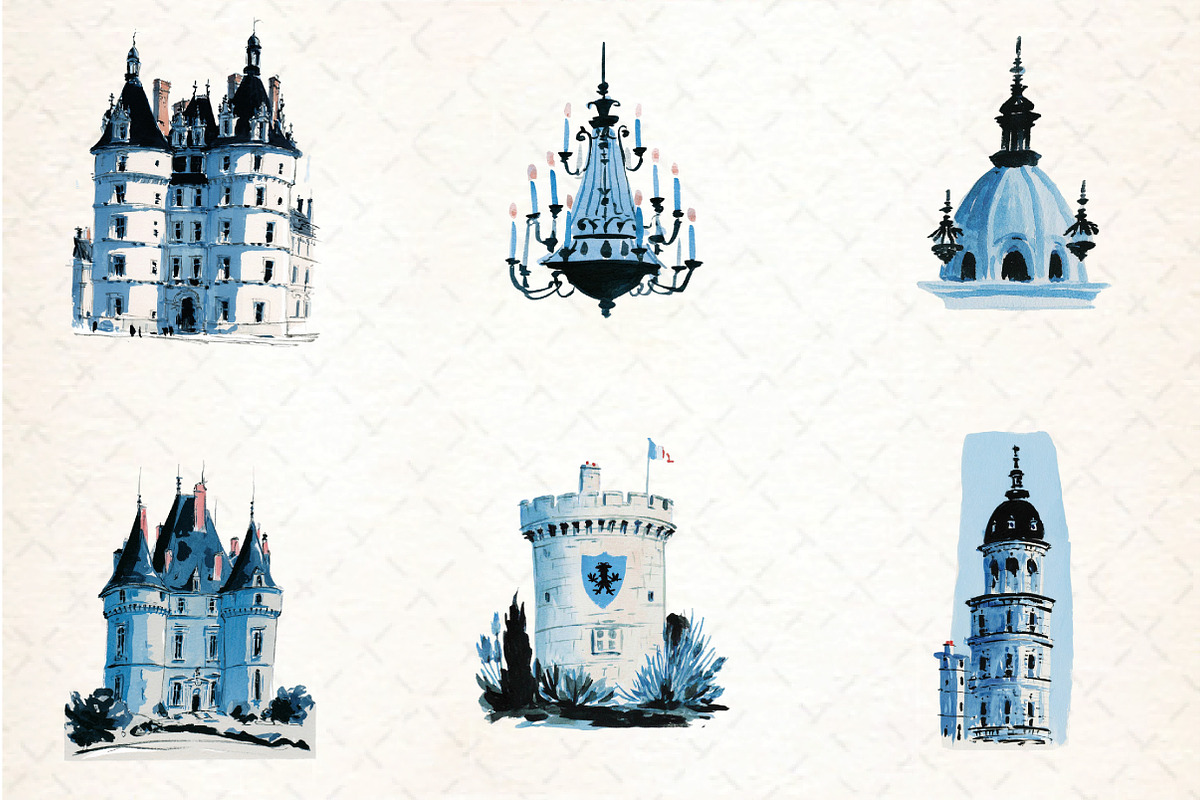 Chateau Clipart - Vintage Doodles, an Illustration by DreamCafeArt (Photo 7 of 8)