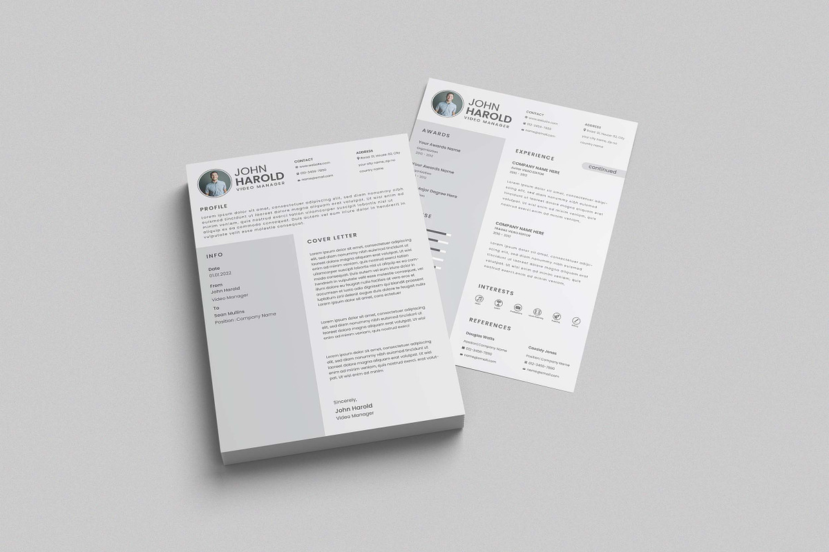 Modern CV Resume Template Design, a Resume Template by Graphic Template (Photo 3 of 4)