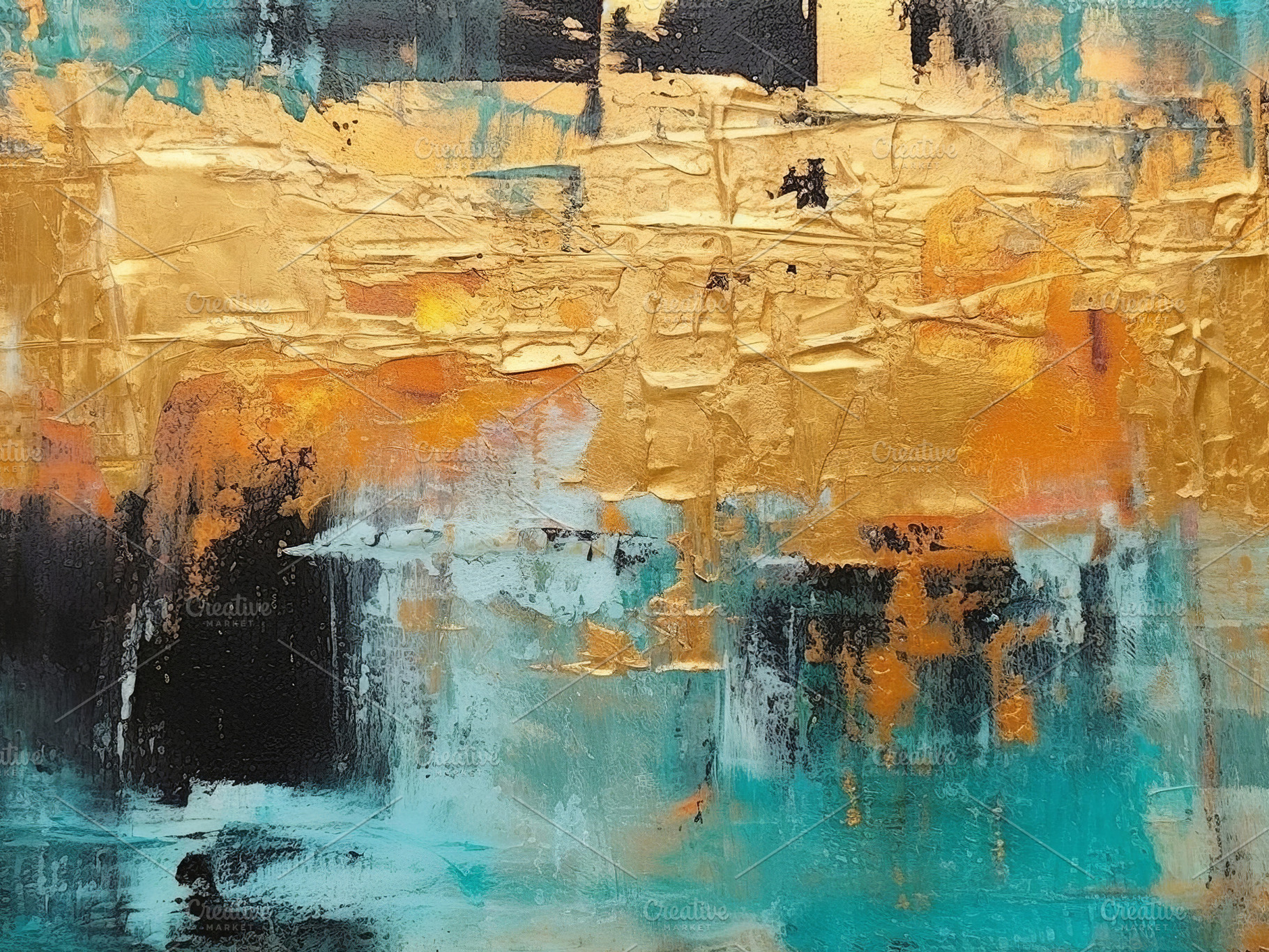 Abstract Gold Textured Painting, an Abstract Photo by Hamza067