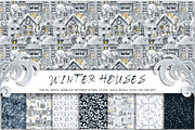 Winter House Christmas Digital Paper, a Pattern Graphic by Artmanata (Thumbnail 1 of 10)