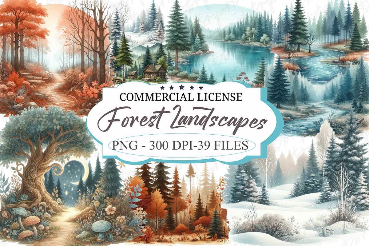 Forest Landscapes PNG Clipart, an Illustration by designcity5 (Photo 1 of 5)