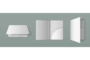 White paper folder mockup with, a Person Illustration by art PVP - market