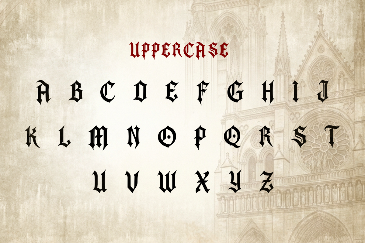 Ironclad Gothic Blackletter, a Blackletter Font by AN Productions (Photo 2 of 4)