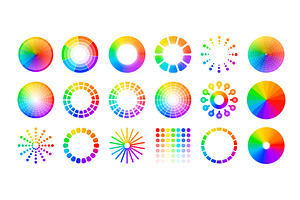 Color Wheel Circles. Mix Of